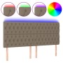 Cabecero con luces LED tela gris taupe 180x7x118/128 cm de vidaXL, Cabeceros y pies de cama - Ref: Foro24-3122778, Precio: 17...