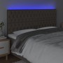Cabecero con luces LED tela gris taupe 180x7x118/128 cm de vidaXL, Cabeceros y pies de cama - Ref: Foro24-3122778, Precio: 17...