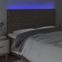 Cabecero con luces LED tela gris taupe 180x7x118/128 cm de vidaXL, Cabeceros y pies de cama - Ref: Foro24-3122778, Precio: 16...