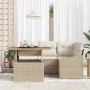 Conjunto de sofá de jardín 5 pcs Beige Poliratán en Sofás de exterior | Comprar online en Foru.es