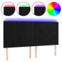 Cabecero con luces LED terciopelo negro 200x5x118/128 cm de vidaXL, Cabeceros y pies de cama - Ref: Foro24-3122730, Precio: 1...