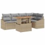 Conjunto de sofá de jardín 6 pcs Beige Poliratán en Sofás de exterior | Comprar online en Foru.es