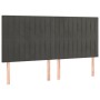 Cabecero con luces LED terciopelo gris oscuro 160x5x118/128 cm de vidaXL, Cabeceros y pies de cama - Ref: Foro24-3122717, Pre...
