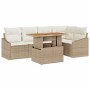 Conjunto de sofá de jardín 6 pcs Beige Poliratán en Sofás de exterior | Comprar online en Foru.es