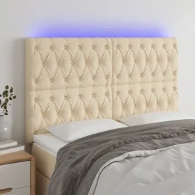 Cabecero con luces LED tela crema 160x7x118/128 cm de vidaXL, Cabeceros y pies de cama - Ref: Foro24-3122771, Precio: 156,33 ...