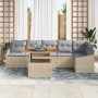 Conjunto de sofá de jardín 7 pcs Beige Poliratán en Sofás de exterior | Comprar online en Foru.es