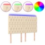 Cabecero con luces LED tela crema 160x7x118/128 cm de vidaXL, Cabeceros y pies de cama - Ref: Foro24-3122771, Precio: 159,84 ...