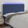 Cabecero con luces LED tela azul 180x7x118/128 cm de vidaXL, Cabeceros y pies de cama - Ref: Foro24-3122780, Precio: 152,51 €...