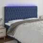 Headboard with LED lights blue fabric 180x7x118/128 cm by vidaXL, Headboards and footboards - Ref: Foro24-3122780, Price: 148...