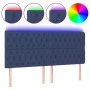 Cabecero con luces LED tela azul 180x7x118/128 cm de vidaXL, Cabeceros y pies de cama - Ref: Foro24-3122780, Precio: 148,85 €...