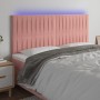 Cabecero con luces LED terciopelo rosa 180x5x118/128 cm de vidaXL, Cabeceros y pies de cama - Ref: Foro24-3122727, Precio: 11...