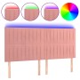 Cabecero con luces LED terciopelo rosa 180x5x118/128 cm de vidaXL, Cabeceros y pies de cama - Ref: Foro24-3122727, Precio: 11...