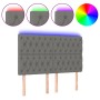 Cabecero con luces LED tela gris oscuro 160x7x118/128 cm de vidaXL, Cabeceros y pies de cama - Ref: Foro24-3122767, Precio: 1...