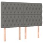 Cabecero con luces LED tela gris oscuro 160x7x118/128 cm de vidaXL, Cabeceros y pies de cama - Ref: Foro24-3122767, Precio: 1...
