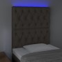 Cabecero con luces LED tela gris taupe 80x7x118/128 cm de vidaXL, Cabeceros y pies de cama - Ref: Foro24-3122738, Precio: 86,...