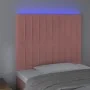 Rosafarbenes Samtkopfteil mit LED-Leuchten, 90 x 5 x 118/128 cm von vidaXL, Kopf- und Fußteile - Ref: Foro24-3122703, Preis: ...