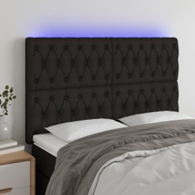 Cabecero con luces LED tela negro 160x7x118/128 cm de vidaXL, Cabeceros y pies de cama - Ref: Foro24-3122768, Precio: 139,05 ...