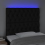 Cabecero con luces LED tela negro 100x7x118/128 cm de vidaXL, Cabeceros y pies de cama - Ref: Foro24-3122752, Precio: 80,47 €...