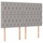 Cabecero con luces LED tela gris claro 144x7x118/128 cm de vidaXL, Cabeceros y pies de cama - Ref: Foro24-3122758, Precio: 11...