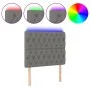 Cabecero con luces LED tela gris oscuro 90x7x118/128 cm de vidaXL, Cabeceros y pies de cama - Ref: Foro24-3122743, Precio: 79...