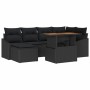 Conjunto de sofá de jardín 7 pcs Negro Poliratán en Sofás de exterior | Comprar online en Foru.es