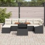 Conjunto de sofá de jardín 8 pcs Negro Poliratán en Sofás de exterior | Comprar online en Foru.es