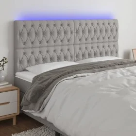 Cabecero con luces LED tela gris claro 200x7x118/128 cm de vidaXL, Cabeceros y pies de cama - Ref: Foro24-3122782, Precio: 12...