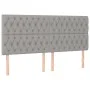 Headboard with LED lights light gray fabric 200x7x118/128 cm by vidaXL, Headboards and footboards - Ref: Foro24-3122782, Pric...
