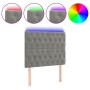Cabecero con luces LED terciopelo gris claro 100x7x118/128 cm de vidaXL, Cabeceros y pies de cama - Ref: Foro24-3122802, Prec...