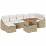 Conjunto de sofá de jardín 8 pcs Beige Poliratán en Sofás de exterior | Comprar online en Foru.es