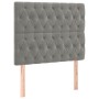 Cabecero con luces LED terciopelo gris claro 100x7x118/128 cm de vidaXL, Cabeceros y pies de cama - Ref: Foro24-3122802, Prec...