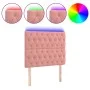 Cabecero con luces LED terciopelo rosa 100x7x118/128 cm de vidaXL, Cabeceros y pies de cama - Ref: Foro24-3122807, Precio: 10...