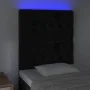 Cabecero con luces LED terciopelo negro 80x7x118/128 cm de vidaXL, Cabeceros y pies de cama - Ref: Foro24-3122792, Precio: 89...