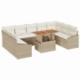 Conjunto de sofá de jardín 10 pcs Beige Poliratán en Sofás de exterior | Comprar online en Foru.es