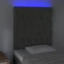 Cabecero con luces LED terciopelo gris oscuro 80x7x118/128 cm de vidaXL, Cabeceros y pies de cama - Ref: Foro24-3122791, Prec...