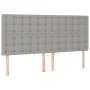 Headboard with LED lights light gray fabric 180x5x118/128 cm by vidaXL, Headboards and footboards - Ref: Foro24-3122872, Pric...
