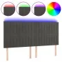 Kopfteil mit LED-Leuchten, dunkelgrauer Samt, 180 x 5 x 118/128 cm von vidaXL, Kopf- und Fußteile - Ref: Foro24-3122723, Prei...