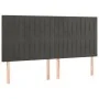 Kopfteil mit LED-Leuchten, dunkelgrauer Samt, 180 x 5 x 118/128 cm von vidaXL, Kopf- und Fußteile - Ref: Foro24-3122723, Prei...
