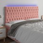 Cabecero con luces LED terciopelo rosa 200x7x118/128 cm de vidaXL, Cabeceros y pies de cama - Ref: Foro24-3122831, Precio: 18...