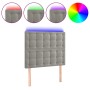 Cabecero con luces LED terciopelo gris claro 100x5x118/128 cm de vidaXL, Cabeceros y pies de cama - Ref: Foro24-3122900, Prec...