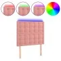 Kopfteil aus rosa Samt mit LED-Leuchten, 100 x 5 x 118/128 cm von vidaXL, Kopf- und Fußteile - Ref: Foro24-3122905, Preis: 73...