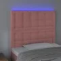 Kopfteil aus rosa Samt mit LED-Leuchten, 100 x 5 x 118/128 cm von vidaXL, Kopf- und Fußteile - Ref: Foro24-3122905, Preis: 73...