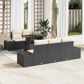 Conjunto de sofá de jardín 6 pcs Negro Poliratán en Sofás de exterior | Comprar online en Foru.es