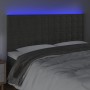 Cabecero con luces LED terciopelo gris oscuro 200x5x118/128 cm de vidaXL, Cabeceros y pies de cama - Ref: Foro24-3122925, Pre...