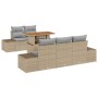 Conjunto de sofá de jardín 6 pcs Beige Poliratán en Sofás de exterior | Comprar online en Foru.es