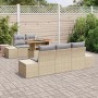 Conjunto de sofá de jardín 6 pcs Beige Poliratán en Sofás de exterior | Comprar online en Foru.es