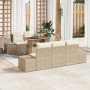 Conjunto de sofá de jardín 6 pcs Beige Poliratán en Sofás de exterior | Comprar online en Foru.es