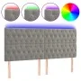 Light gray velvet headboard with LED lights 180x7x118/128 cm by vidaXL, Headboards and footboards - Ref: Foro24-3122820, Pric...
