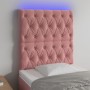 Cabecero con luces LED terciopelo rosa 80x7x118/128 cm de vidaXL, Cabeceros y pies de cama - Ref: Foro24-3122795, Precio: 71,...