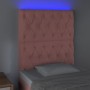 Cabecero con luces LED terciopelo rosa 80x7x118/128 cm de vidaXL, Cabeceros y pies de cama - Ref: Foro24-3122795, Precio: 71,...